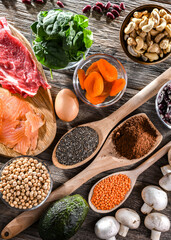 Composition with food products rich in zinc