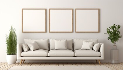 Fototapeta premium Modern Living Room Interior and Frame