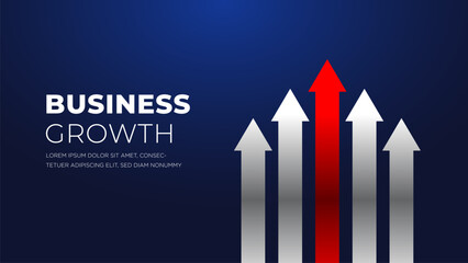 arrows of business sale growth dark blue background