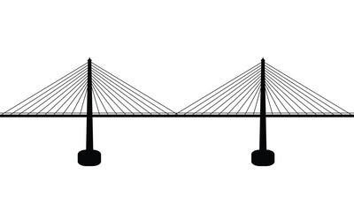 Suspension bridge icon, vector illustration