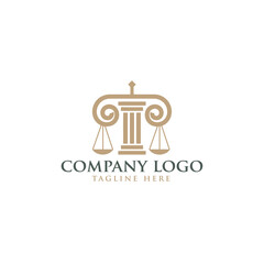 Lawyer logo with creative element style Premium Vector