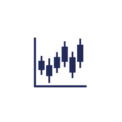 candlestick chart icon on white