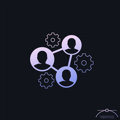 collective work icon, collaboration or teamwork vector