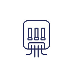 electric power box icon, line vector
