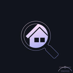 house or apartment search icon with a gradient