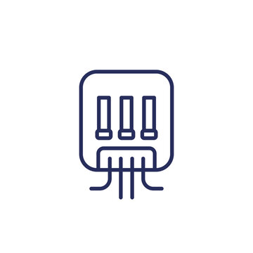 electric power box icon, line vector
