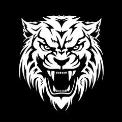 Fototapeta premium Tiger | Black and White Vector illustration