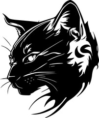 Obraz premium Wildcat - Black and White Isolated Icon - Vector illustration