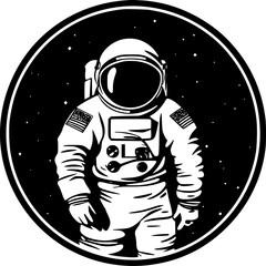 Astronaut | Black and White Vector illustration