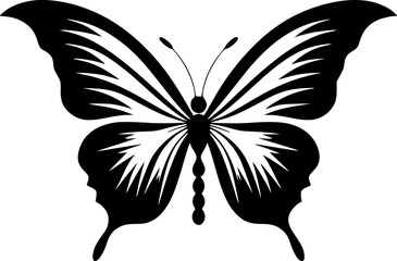 Butterfly | Black and White Vector illustration