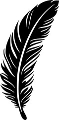 Obraz premium Feather - Black and White Isolated Icon - Vector illustration