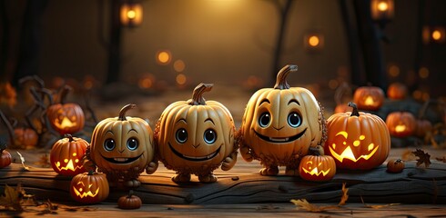 A pumpkin Halloween carved jack o lantern cartoon.