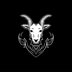 Goat - Black and White Isolated Icon - Vector illustration