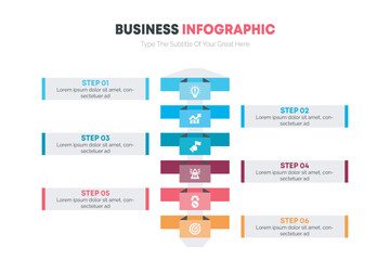 Colorful layout with 5 points of steps or list with arrows, infographic element template vector.