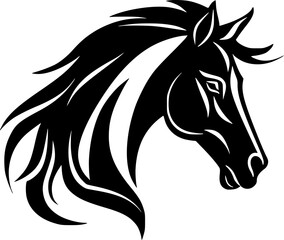 Horse - Black and White Isolated Icon - Vector illustration