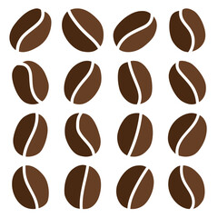 Coffee bean icon isolated on white background