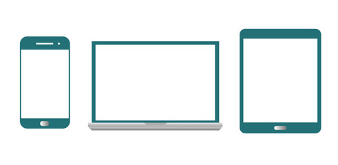 Vector Mockup Mobile Phone, Smart Phone, Laptop and Computer Monitor.
