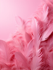 Fototapeta na wymiar Coral pink textured feather background, ai generated 