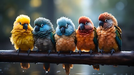  parrots on a branch