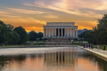 Lincoln Memorial and reflecting pool in Washington D.C.