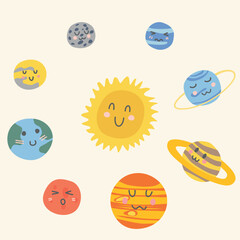cute set of solar system