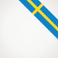 Corner ribbon flag of Sweden