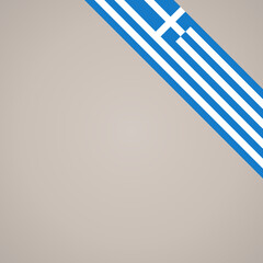 Corner ribbon flag of Greece