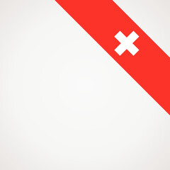 Corner ribbon flag of Switzerland