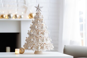 Alternative handmade paper christmas tree. DIY, hobby, zero waste xmas idea