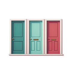 Minimalist door with three colors illustrated