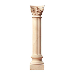 Alone Greek pillar on transparent background - obrazy, fototapety, plakaty