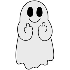 Middle Finger Ghost Halloween Clip Art