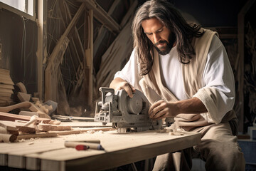 Jesus as a carpenter, generative ai