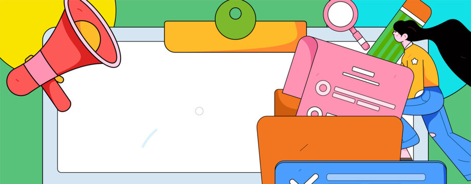 Invite friends to conduct questionnaire survey flat vector concept operation hand drawn illustration
