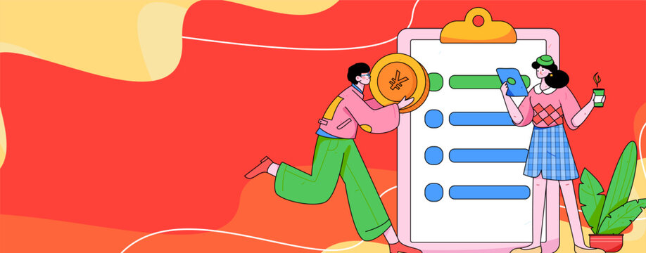 Invite friends to conduct questionnaire survey flat vector concept operation hand drawn illustration
