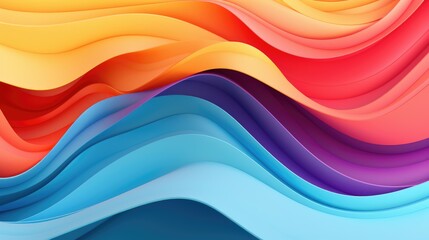 Bright Multicolored 3D Wave Background