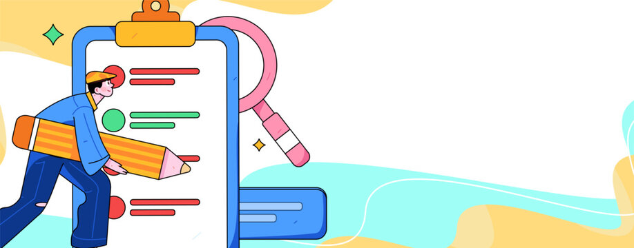 Invite friends to conduct questionnaire survey flat vector concept operation hand drawn illustration
