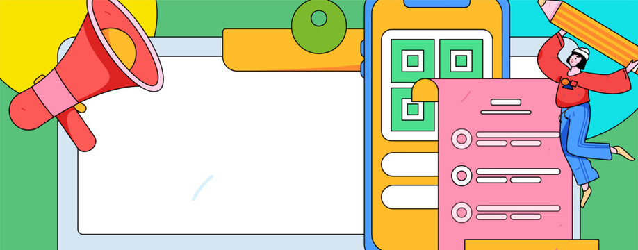 Invite friends to conduct questionnaire survey flat vector concept operation hand drawn illustration
