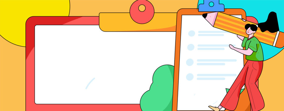 Invite friends to conduct questionnaire survey flat vector concept operation hand drawn illustration
