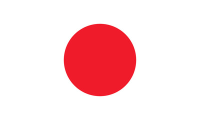 The flag of Japan. Standard color. Standard size. A rectangular flag. Icon design. Computer illustration. Digital illustration. Vector illustration.