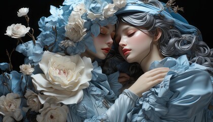 visual image of love in pale blue