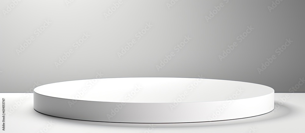Poster white podium for displaying products on a white background
