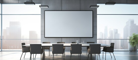 Empty billboard in meeting room