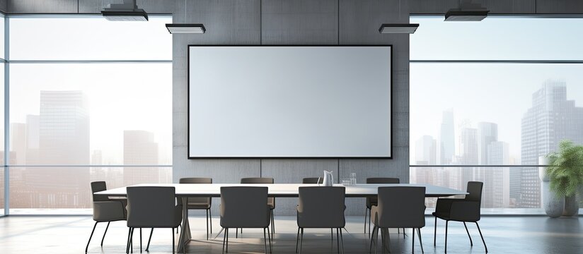 Empty billboard in meeting room