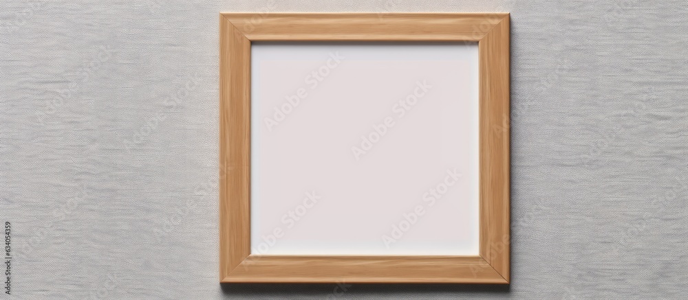Aufkleber empty horizontal picture frame mockup on white wall single wood frame template