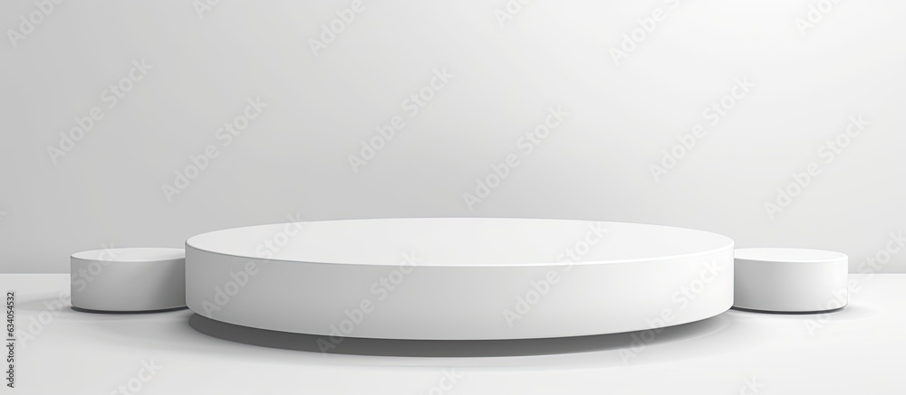 Aufkleber white podium for displaying products on a white background