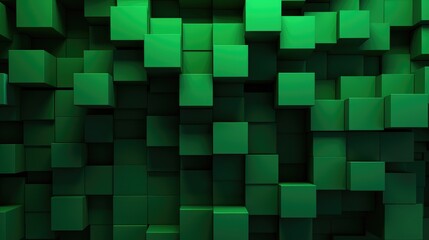 Green Cubes Wall Background