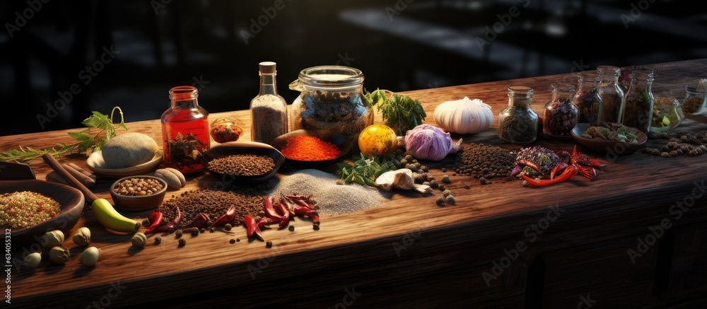 Poster Table for seasoning and cooking