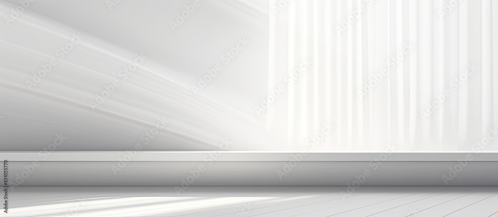Poster plain white studio background for showcasing products vacant space with window shadows present items