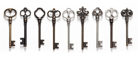 White background isolates keys